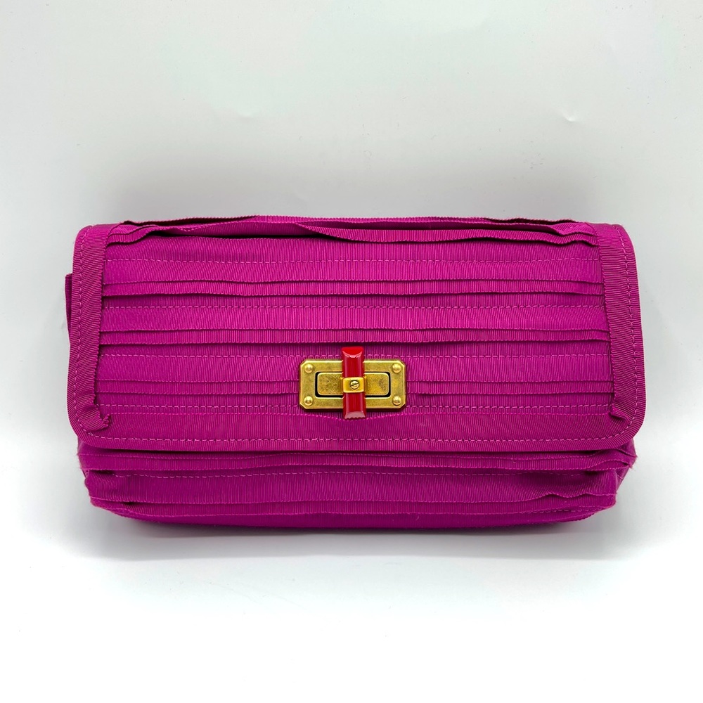 Lanvin Fuchsia Happy Plisse Shoulder Bag